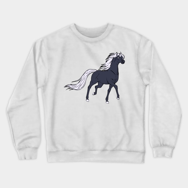 Black horse Crewneck Sweatshirt by byb